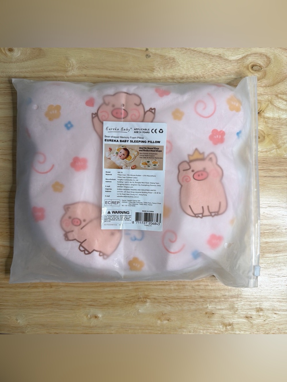 Eureka Baby Pink Piglet Memory Foam Baby Pillow